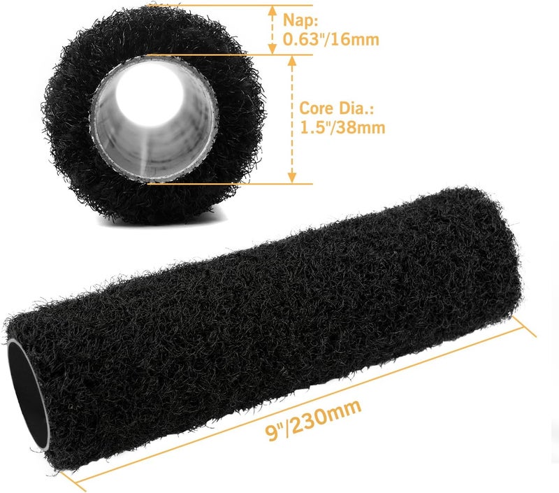 Rolling Dog غطاء أسطوانة مركب الجدران 9" - أسطوانة نسيج جدران ثقيلة الوزن فرشاة معجون لتوزيع مركب الجدران - Image 2